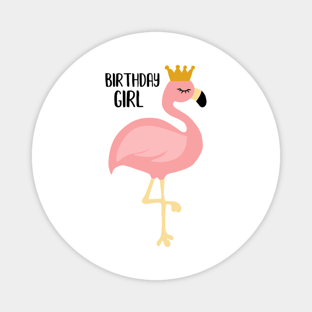 Flamingo, Birthday Girl Gift Princess Magnet by dukito